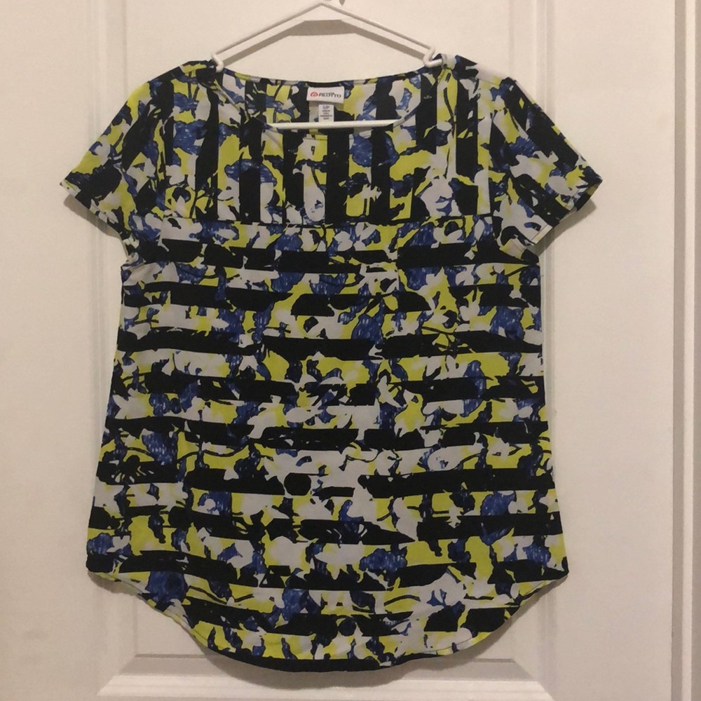 Striped floral blouse
